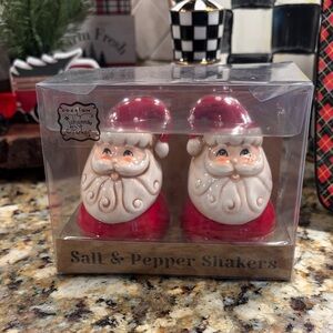 Johanna Parker Santa Salt and Pepper Shakers NIB